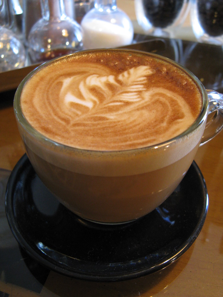 Cappuccino in ugly glass cup :P